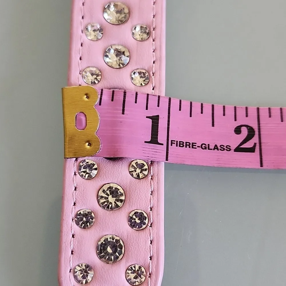 Pink Dog Collar With Blingy Rhinestones Barbiecore